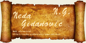 Neda Gidanović vizit kartica